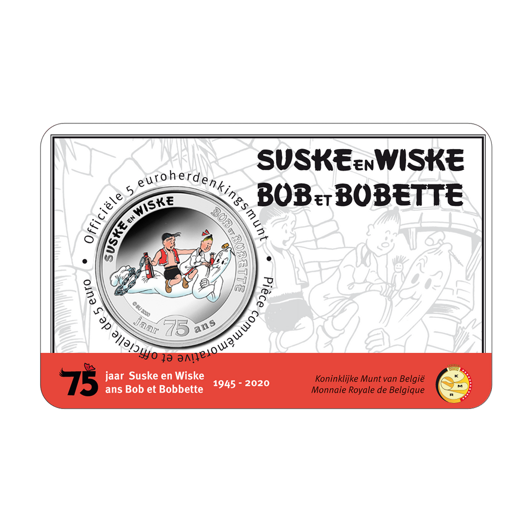 5 euro '75 years Suske & Wiske / Bob et Bobette' Coincard in colour