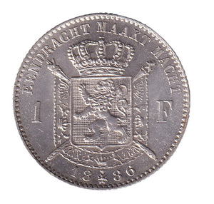 1 Franc 1886 Belgium 'Dutch' (EF/AU)